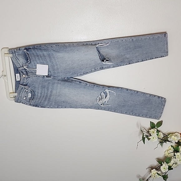NEW Pistola Anthropologie Nico Mom Jeans Distressed Swell Light Blue Luxury - Picture 10 of 16
